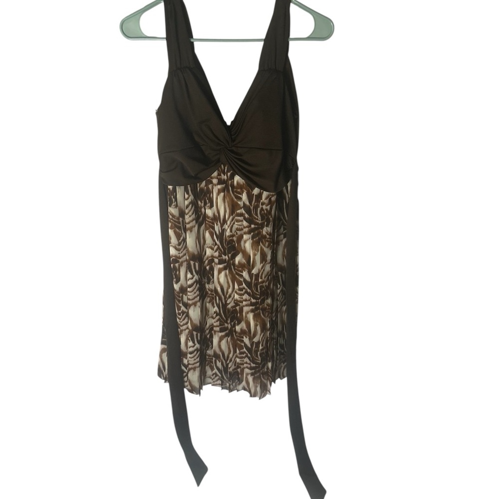 Essentials Brown and Cream Mini Dress